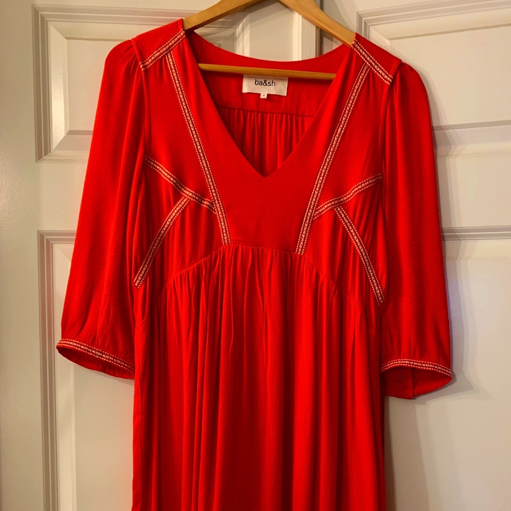 ba&sh Alma mini dress 3/4 length sleeves (size 2/XS)